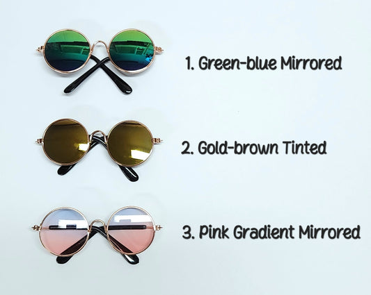 Metal ROUND SUNGLASSES for Labubu Dolls - Labubu Accessory- Labubu Outfits | Shades | Round Sunglasses w/Metal Frame & Tinted Mirrors