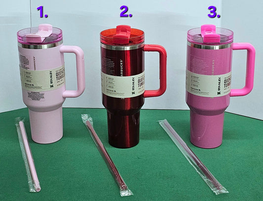 40 OZ Starbucks Limited Edition Stanley Tumblers - Matte Pink | Chrome Red | Magenta Holographic