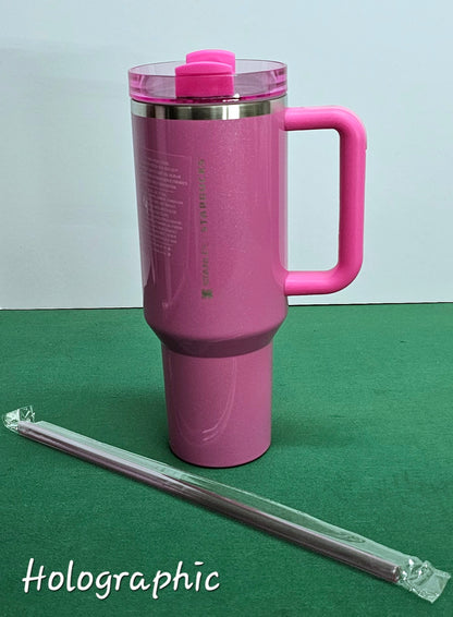 40 OZ Starbucks Limited Edition Stanley Tumblers - Matte Pink | Chrome Red | Magenta Holographic