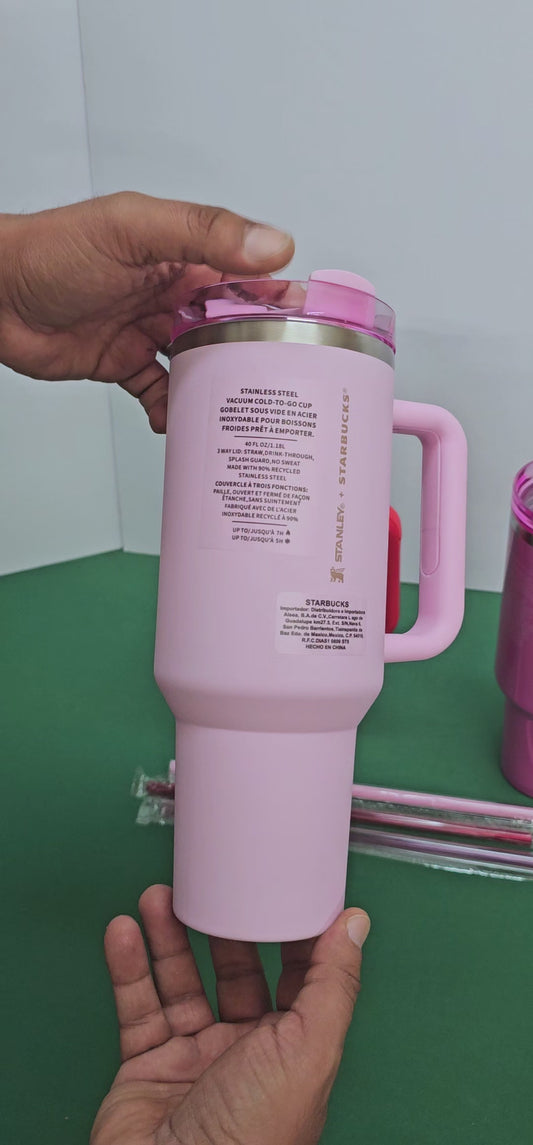 40 OZ Starbucks Limited Edition Stanley Tumblers - Matte Pink | Chrome Red | Magenta Holographic